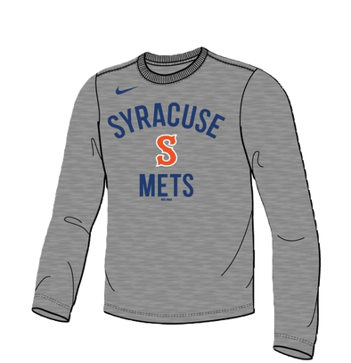 Syracuse Mets Nike Gray Legend LS Tee
