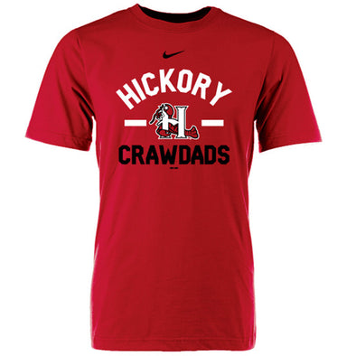 Hickory Crawdads Nike Red Cotton Tee
