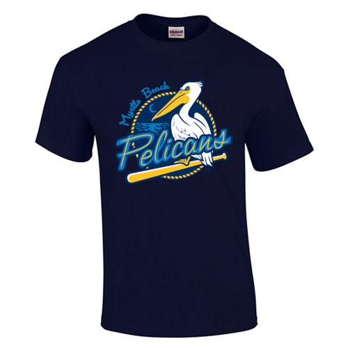 Myrtle Beach Pelicans Navy Primary Tee