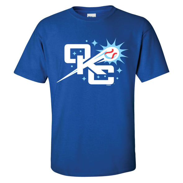 OKC Comets Home Cap Logo Tee-Royal