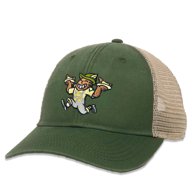 Brats Dark Green/Tan Garment Washed Adjustable Trucker Hat