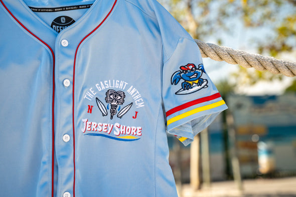 Jersey Shore BlueClaws Official League JSBC X Gaslight Anthem Baseball Jersey