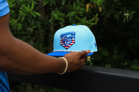 Gwinnett Stripers New Era 2025 4th of July Navy On-Field 59FIFTY Fitted Cap