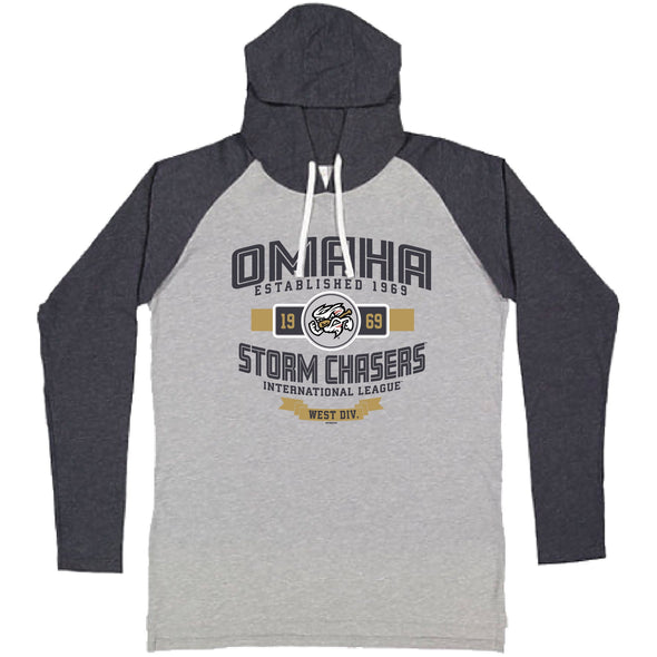 Omaha Storm Chasers Men's Bimm Ridder Heather Navy Broasted Raglan Hood