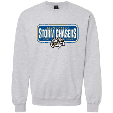 Omaha Storm Chasers Men's Bimm Ridder Sport Gray Creed Crew Sweatshirt