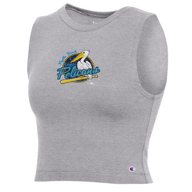 Myrtle Beach Pelicans Champion Ladies Oxford Crop Tank Top