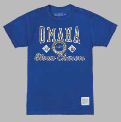 Omaha Storm Chasers Retro Brand Men's Royal Oil Wash Tee