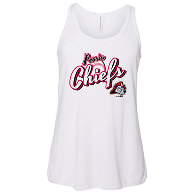 Peoria Chiefs White Youth Flowy Racerback Tank