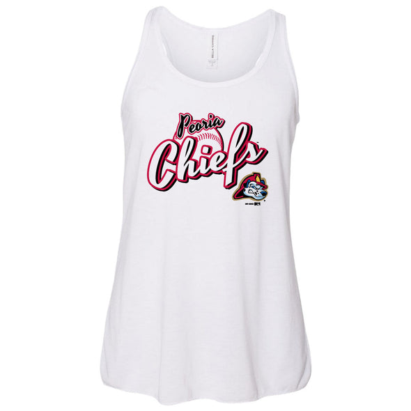 Peoria Chiefs White Youth Flowy Racerback Tank