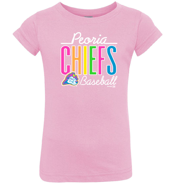 Peoria Chiefs Pink Toddler Girls Jersey T-Shirt