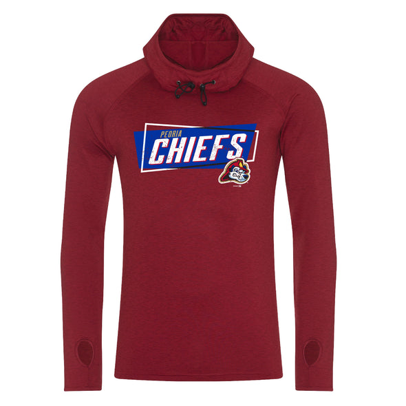 Peoria Chiefs Adult Performance Cowl Neck Hoodie