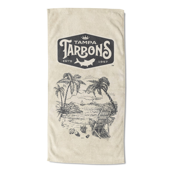 Tampa Tarpons Salty Scene Beach Towel