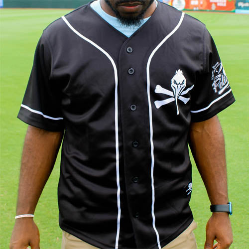 Myrtle Beach Pelicans OT Sports Black Pirate Replica Jersey