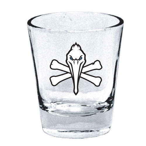 Myrtle Beach Pelicans Jardine Associates Pirate Logo 1oz Shot Glass