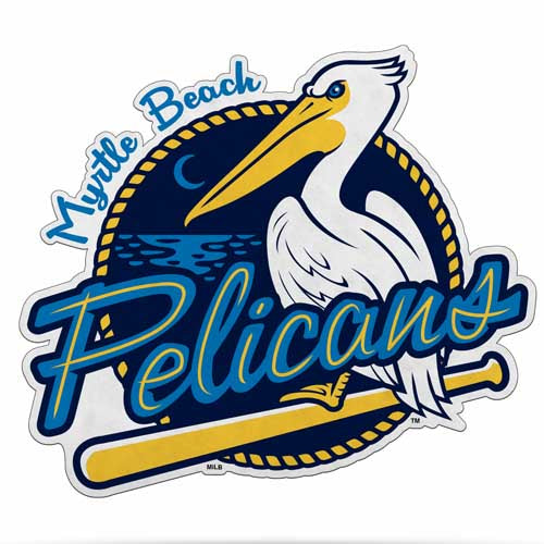 Myrtle Beach Pelicans Rico Industries Primary Logo Die Cut Felt Pennant