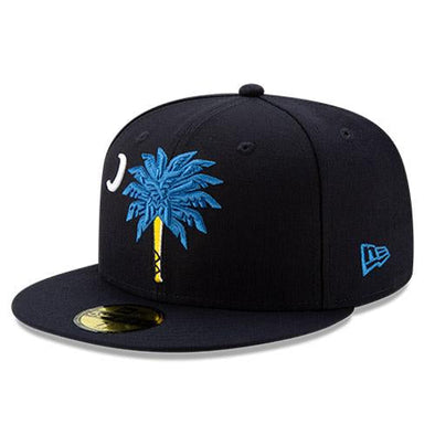 MYRTLE BEACH PELICANS NEW ERA 59FIFTY ON FIELD NAVY PALMETTO STATE CAP