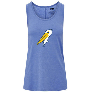 Myrtle Beach Pelicans MV Sport Ladies Blue Iris Paris Flowy Tank