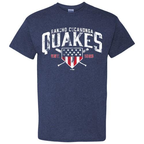 Rancho Cucamonga Quakes Patriotic CrossBat Tee