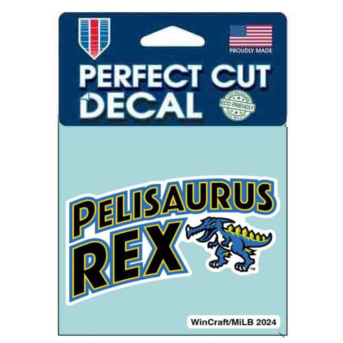 Myrtle Beach Pelicans Wincraft Pelisaurus Rex Wordmark 4x4 Decal