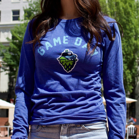 108 Stitches W's Gameday Long Sleeve Tee, Hillsboro Hops