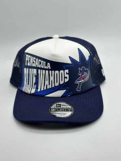 Pensacola Blue Wahoos New Era Youth Foam Trucker