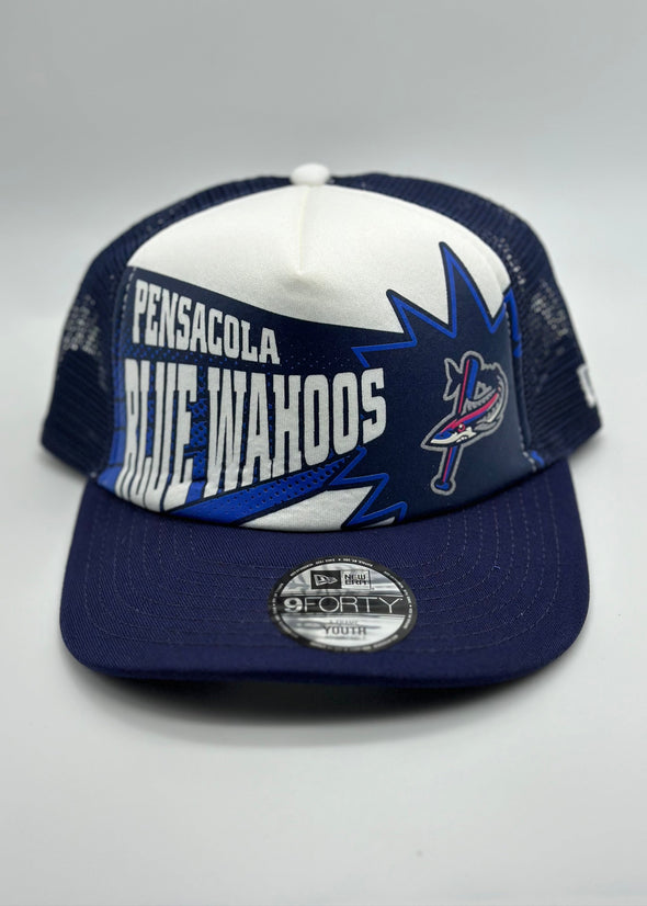 Pensacola Blue Wahoos New Era Youth Foam Trucker