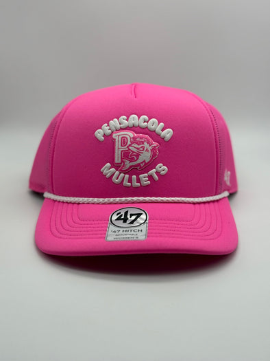 Pensacola Blue Wahoos Fluro Pink Bright Side Mullets Hitch Hat