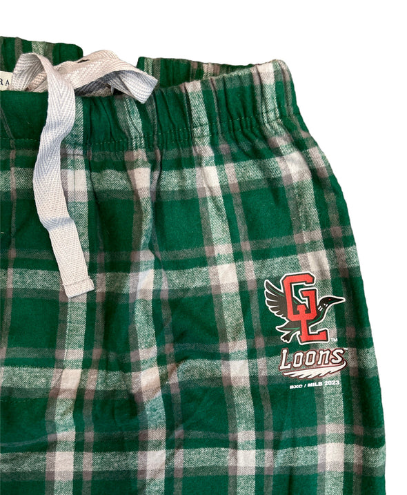 Great Lakes Loons Boxercraft Green Plaid Flannel Pant - Adult