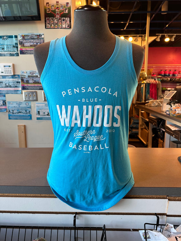 Pensacola Blue Wahoos League Script Womens Tank Top