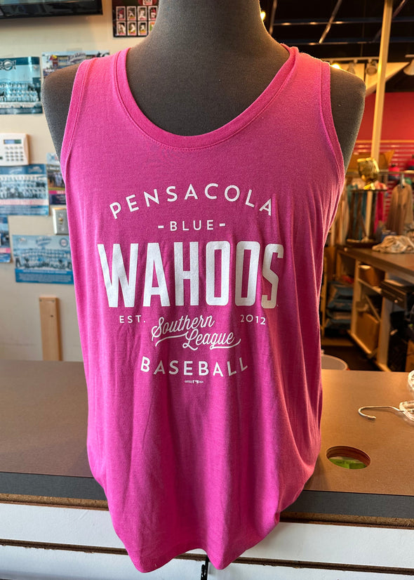 Pensacola Blue Wahoos League Script Womens Tank Top