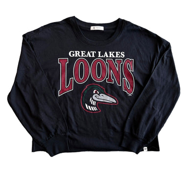 Great Lakes Loons Jet Black Cropped Long Sleeve - Women