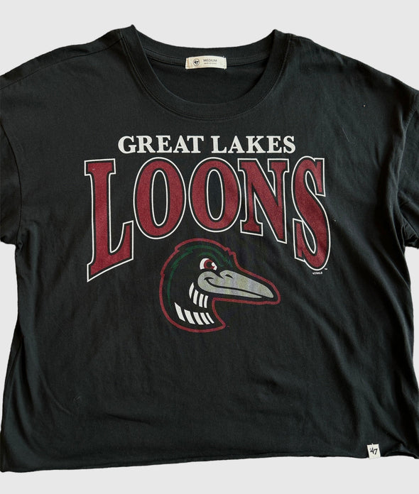 Great Lakes Loons Jet Black Cropped Long Sleeve - Women