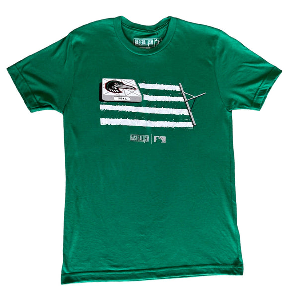 Great Lakes Loons Baseballism Green Base Path Flag Tee