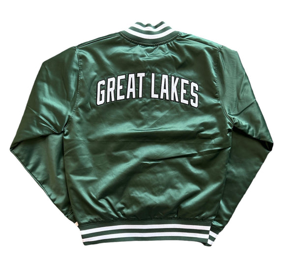 Great Lakes Loons Dark Green Letterman Bomber Jacket