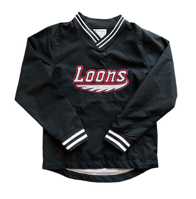 Great Lakes Loons Champion Black Wordmark Pullover Windbreaker