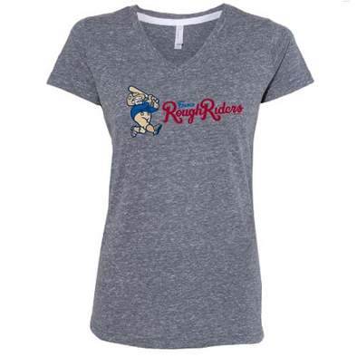 Women's V-Neck Melange Navy Tee