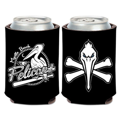 MYRTLE BEACH PELICANS WINCRAFT BLACK PIRATE LOGO CAN COOLER