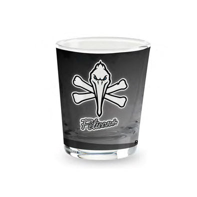 MYRTLE BEACH PELICANS RICO INDUSTRIES PIRATE FULLY SUBLIMATED SHOT GLASS