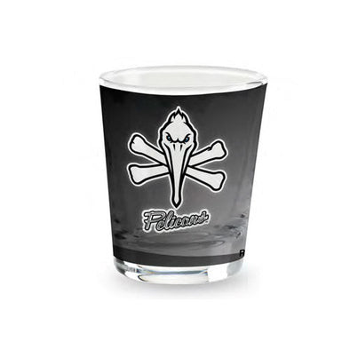 Myrtle Beach Pelicans Rico Industries Pirate Logo Fully Sublimated 1oz Shot Glass