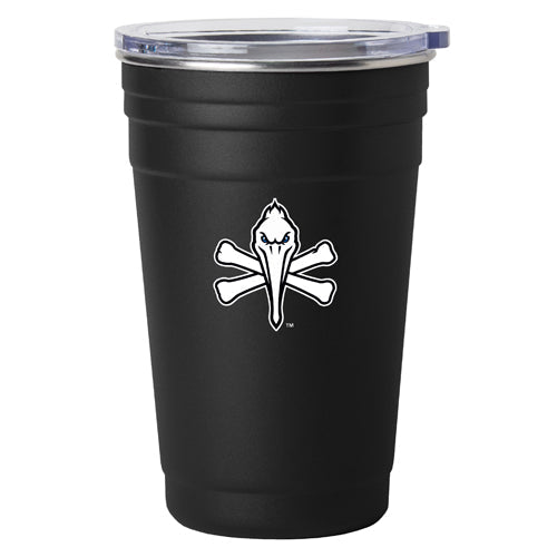 Myrtle Beach Pelicans Logo Brands Black Pirate 22oz Stainless Steel Tailgate Tumbler