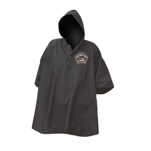 Erie SeaWolves Heavy Duty Black Reusable Poncho