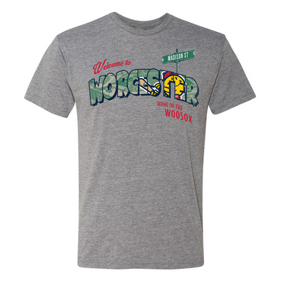 Worcester Red Sox 108 Stitches Gray Postcard Tee