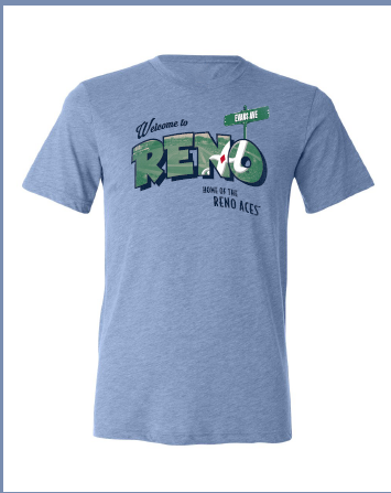 Reno Aces Men's Postcard Tee Blue