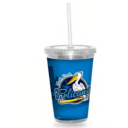 Myrtle Beach Pelicans Rico Industries Primary Logo Fully Sublimated 16oz Acrylic Tumbler