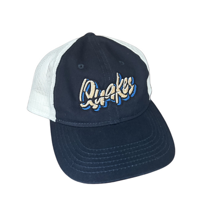 Quakes Navy Hat with White Mesh Back
