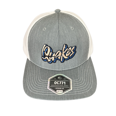 Quakes Gray Hat with White Mesh Back