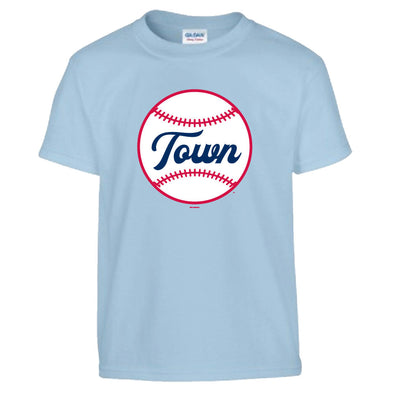 Bimmridder Youth Light Blue Baseballtown Softstyle Logo T-Shirt