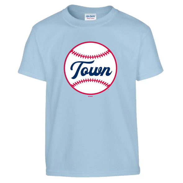 Bimmridder Youth Light Blue Baseballtown Softstyle Logo T-Shirt