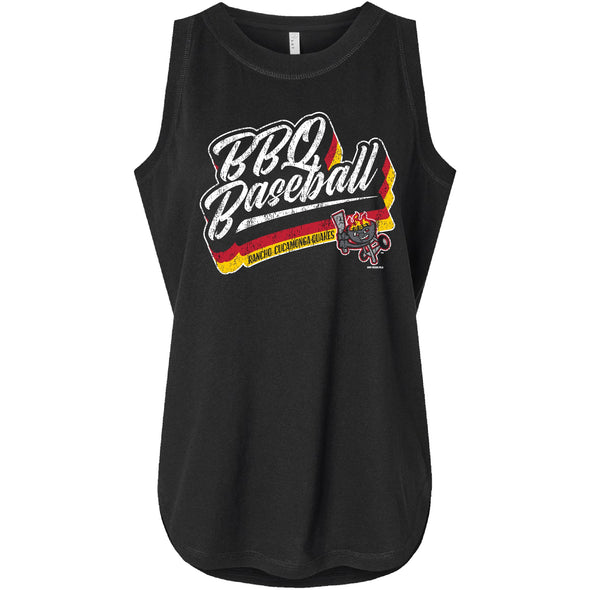 BBQ Baseball Ladies Tank Top
