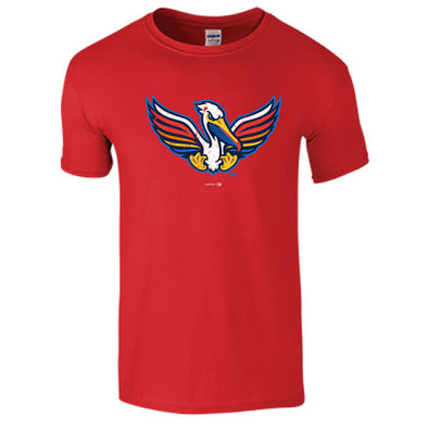 MYRTLE BEACH PELICANS VANTAGE APPAREL PELICANOS DE MYRTLE BEACH RED CAP LOGO SOFTSTYLE TEE